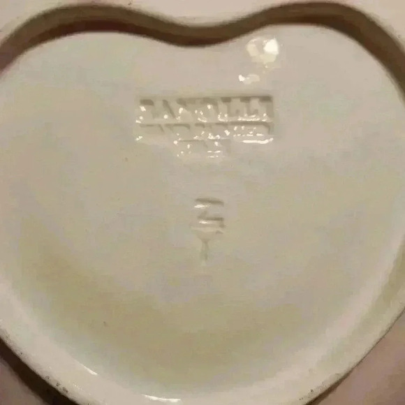 Vintage Heart Shaped Plate/Trivet Hand Painted Made Italy  Zanolli Pink Red 9.5” - Picture 3 of 3